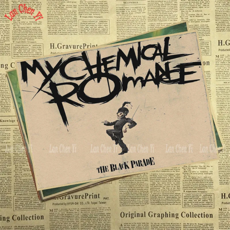 My Chemical Romance Band Классический Ностальгический матовый крафт-бумага плакат офисный подарок столовая домашний Декор стикер дизайн - Цвет: Цвет: желтый