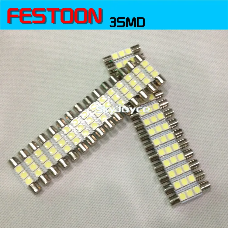 20светодиодный светодиодная гирлянсветильник T6 29 мм 3SMD 5050 Светодиодная лампа для