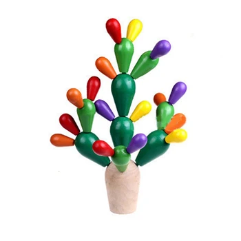 

Wooden Children's Building Blocks Baby Hands-on Stitching Cactus Puzzle Multi-purpose Split Assembling Toys