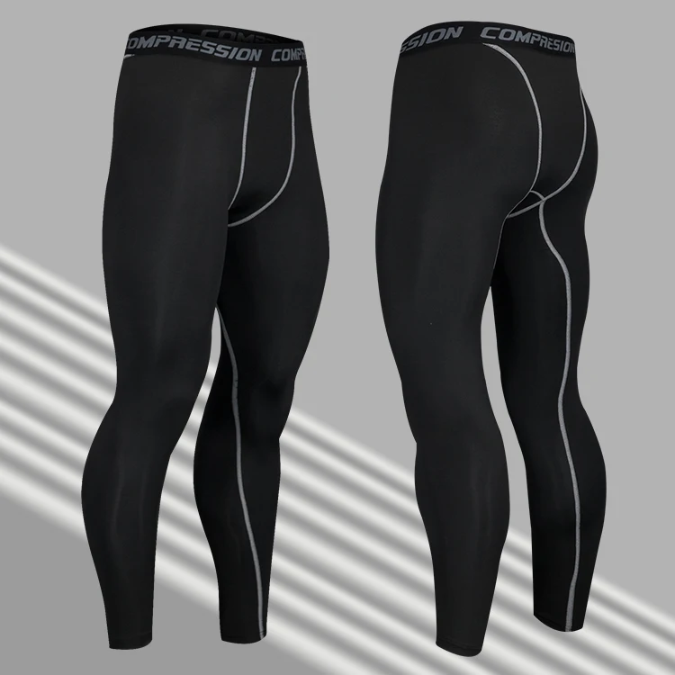 Мужские Спортивные Компрессионные брюки, тонкие облегающие мужские спортивные Леггинсы для фитнеса брюки, штаны для бега