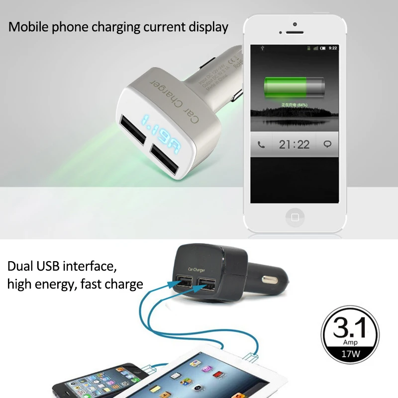 4 в 1 USB автомобильный детектор напряжение батареи монитор зарядное устройство
