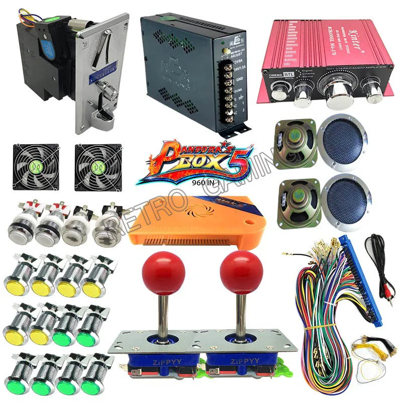 960 в 1 Pandora Box 5 DIY аркадная игра машина комплект с источником питания Jamma жгут копия