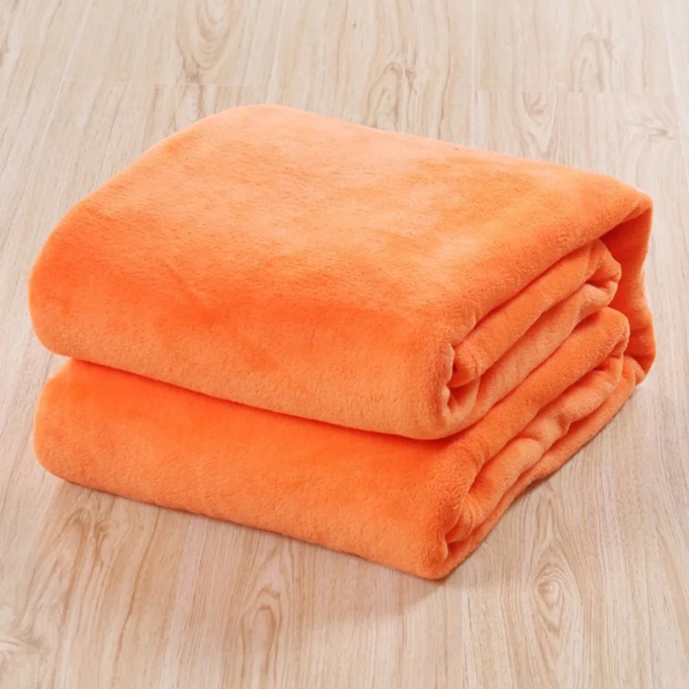 Удобное супер мягкое теплое фланелевое одеяло большого размера сплошной цвет домашний диван-кровать офисный автомобиль домашний текстиль Одеяло