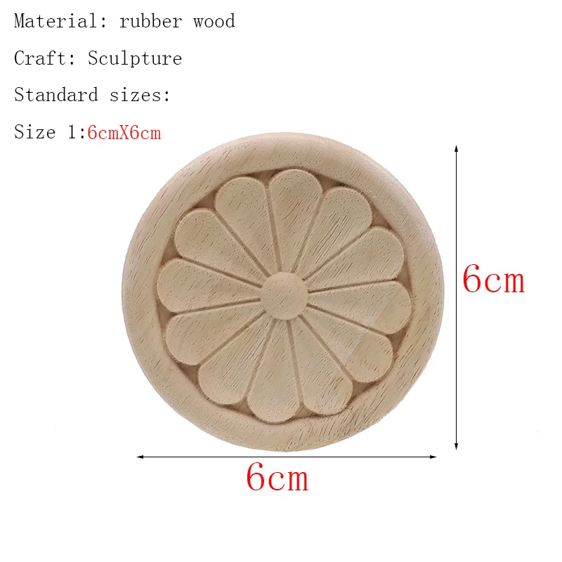 Рамка двери шкафа декоративные фигурки деревянные аппликации для мебели Неокрашенный резной угловой Onlay украшения дома аксессуары - Цвет: 6cmX6cm