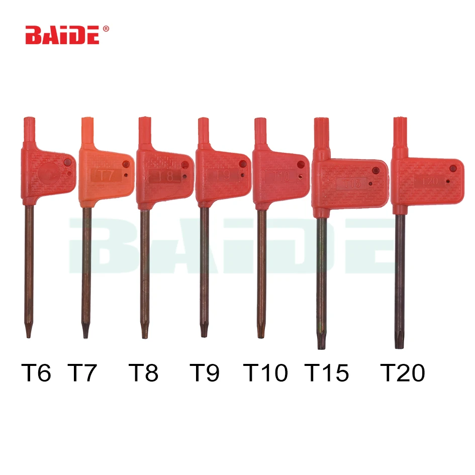 T6 T7 T8 T9 T10 T15 T20 отвертка ключ маленький красный флаг отвертки CNC инструменты 1000