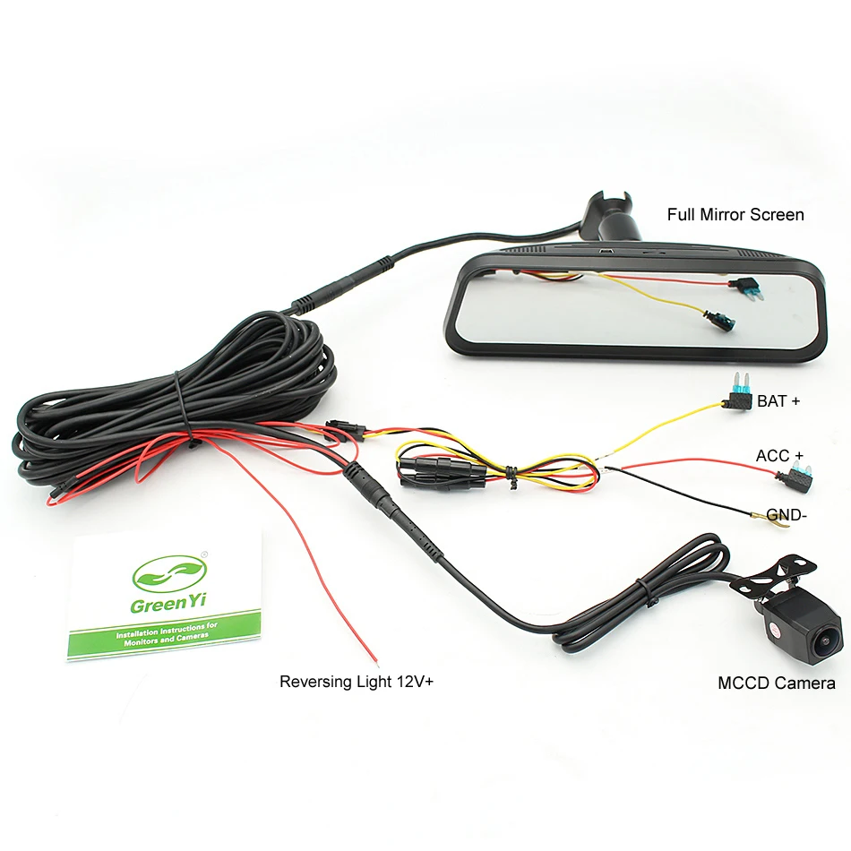 GreenYi 1080P двойной объектив 8 5 &quotпарение зеркало заднего вида монитор DVR цифровой