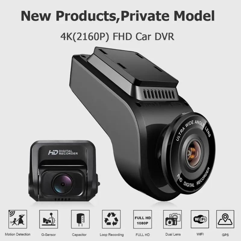 T691C Dash Cam 4 K 1080 P FHD Автомобильный видеорегистратор Камера с 32 Гб TF карта с двойным объективом фронтальная камера Wi-Fi GPS видеорегистратор dvr Carro видеорегистратор