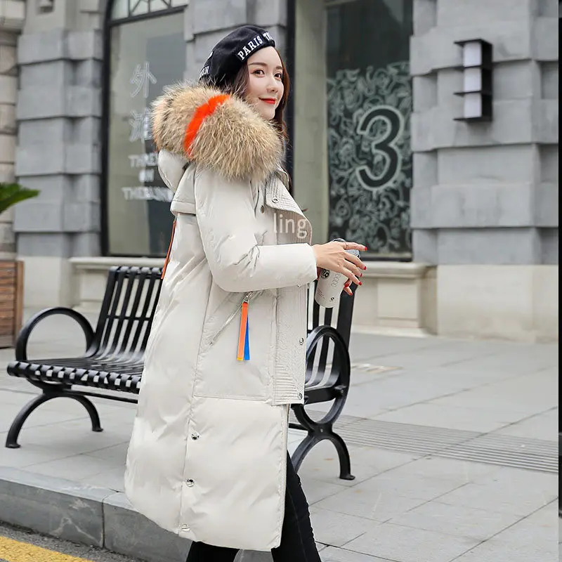#*Cheap Fashion Outerwears 2019 Winter Women Long Warm Parka Female Down Cotton Jacket Hooded Fur Collar Thicken Coat Femme Casaco LQ271