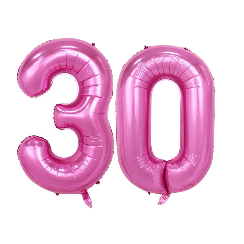 pavimento Compadecerse Por Globos de aluminio número 30 de 40 pulgadas para fiesta de adultos,  decoración de fiesta de cumpleaños, rosa, azul, dorado y plateado, Digtal,  2 unids/lote|number 30|air balloonsfoil balloons - AliExpress