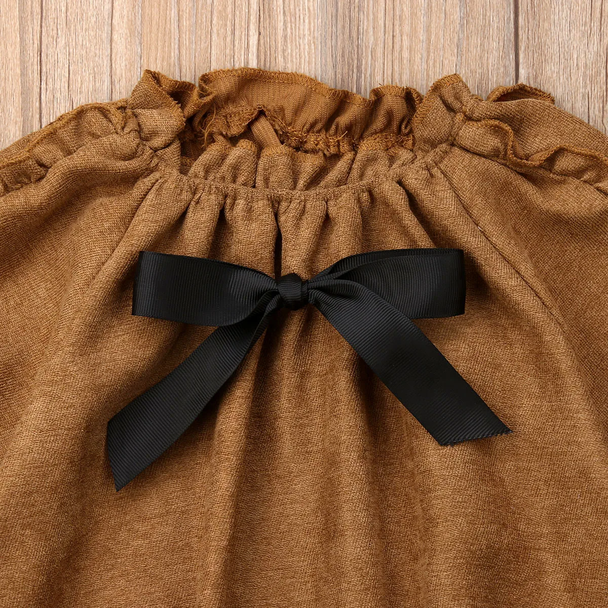 Милая блузка с длинными рукавами и бантом для маленьких девочек Топы Вечерние От