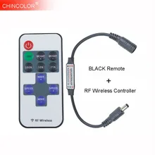 Светодиодный диммер контроллер+ мини RF Беспроводной дистанционного 11Key черный DC5V 12V 24V для 5630 5050 3528 один Цвет прокладки СИД светильник JQ