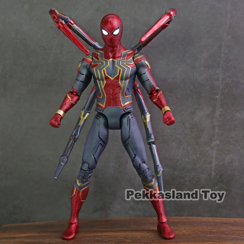

Marvel Avengers Infinite War Spiderman Iron Spider PVC Action Figure Collectible Model Toy with LED Light
