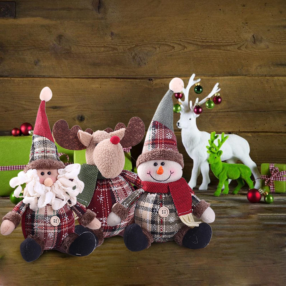 Новогоднее Рождественское украшение для дома, милая кукла в форме Санта-Клауса, снеговика, оленя, рождественский подарок, украшение в виде дерева, подвесное украшение