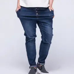 100 кг Большой Для женщин эластичные Высокая талия джинсы на осень, весну стрейч большого размера джинсовые штаны Для женщин s джинсы с
