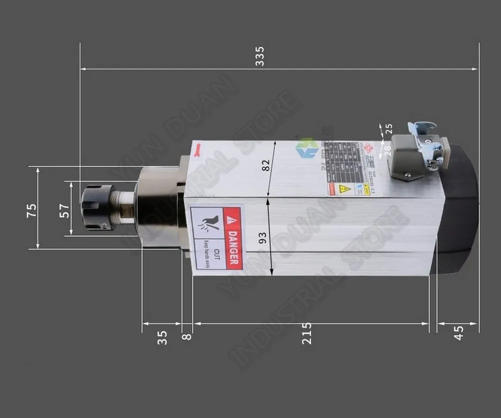 Changsheng 380V 3.5KW ER25 1-16 мм Диапазон 3PH мотор шпинделя переменного тока 2Poli с воздушным охлаждением ЧПУ Реклама гравировальный станок маршрутизатор дерево