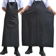 Neue Öl wasserdicht Schürzen Sleeveless Kochen Männer Schürzen Küche Restaurant Hotel Erwachsene Chef Schwarz PVC Schürze Für Frauen