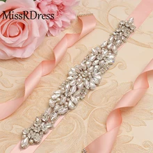 MissRDress пояс невесты Серебряный хрустальный свадебный пояс Стразы жемчуг свадебный пояс для невесты платья для невесты JK938