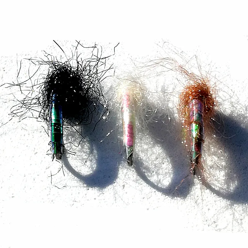 KKWEZVA 20pcs Colorful Bright Leather Wet Nymph Scud Fly Bug Worm for Trout Fishing Nymphing Artificial Insect Bait Lure