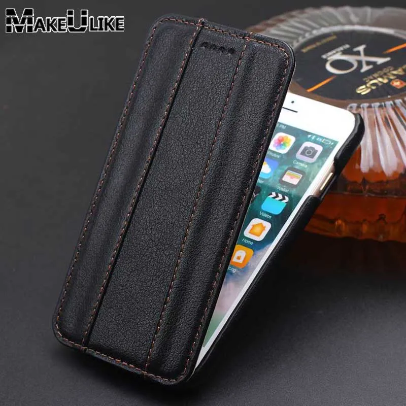 

Genuine Vertical Leather Flip Case For Apple Iphone 7 Luxury Magnetic Cover Coque For Iphone 7 Case Fundas