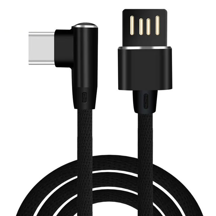 

ChaoAi 1 Metre Type C USB Chargers 90 degree angle usb Cables microFabric Weaving Smart Phone Accessories for iPhone Android