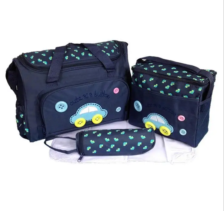 

3pc/set Fashion Baby Carriage Bag Diapers Bags Mother Nappy Bag Handbag Fashion High Quality Free Shipping T7045