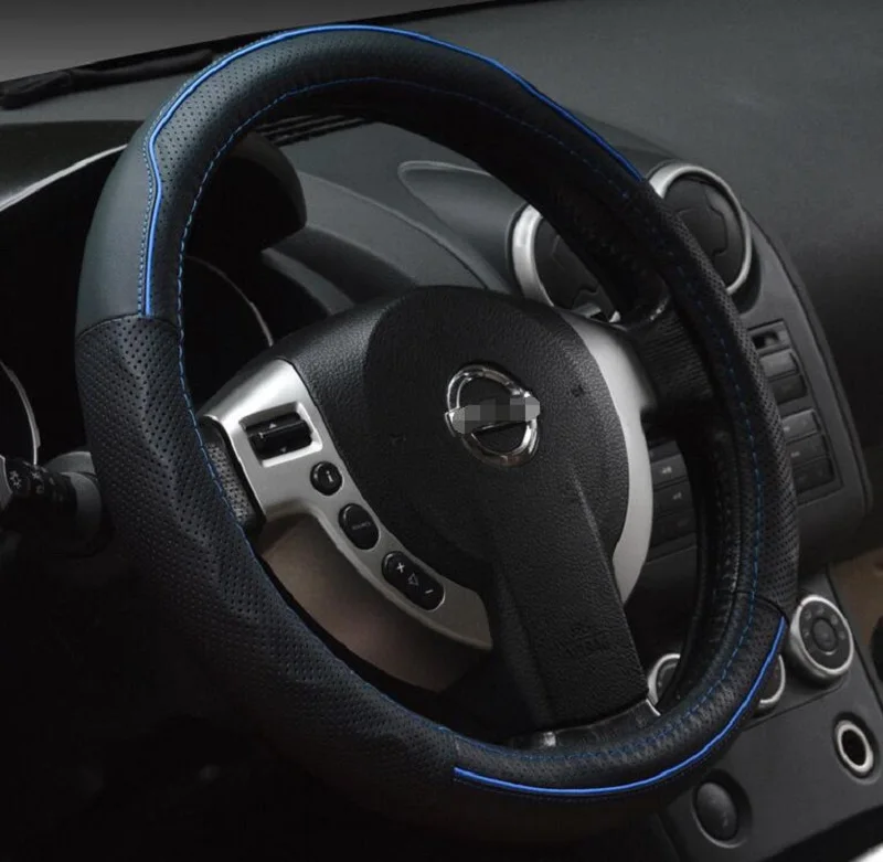 

2017 New Leather car steering wheel cover Unique Wavy Line style Car styling decorations Universal 38CM auto decor accessories