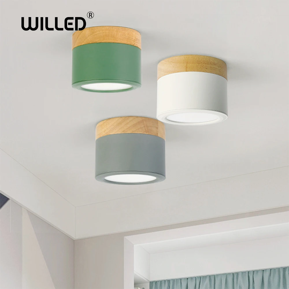 

220V wood ceiling lamp 5w led downlight wooden light Downlights lamps Lighting Fixtures living Down lights Nordic Iron for Aisle