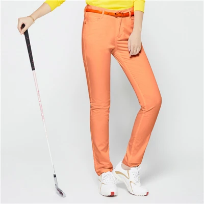 Женские штаны для фитнеса и гольфа, летние женские брюки для гольфа с высокой талией, облегающая спортивная одежда, длинные штаны, спортивные гольфы, одежда D0674 - Цвет: Оранжевый