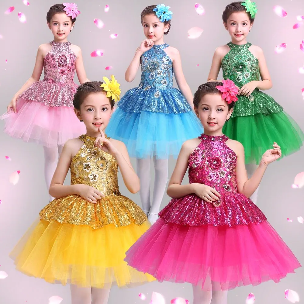 

Children Performance Dresses for Kids Girls Princess Dress Panthers Dance Costumes Kindergarten Dancing Vestidos Clothes GDR327