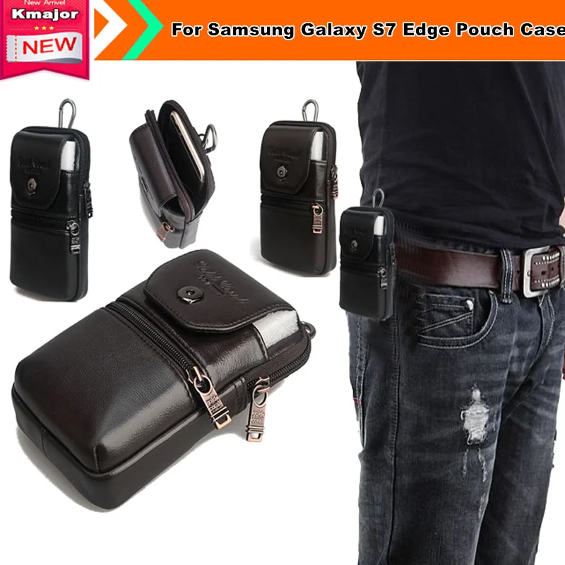 Натуральной кожи ручной зажимы для талии кошелек чехол для Samsung Galaxy S7 края мобильного телефона сумка бесплатная прямая поставка сумка для
