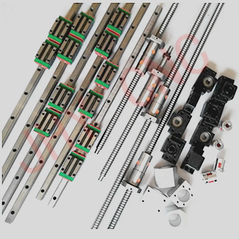 3 комплекта 20 мм JHY линейная направляющая каретки, 3 шт. DFU2005 шариковые винты с двойной шариковой гайкой и сопутствующими элементами для станка с ЧПУ