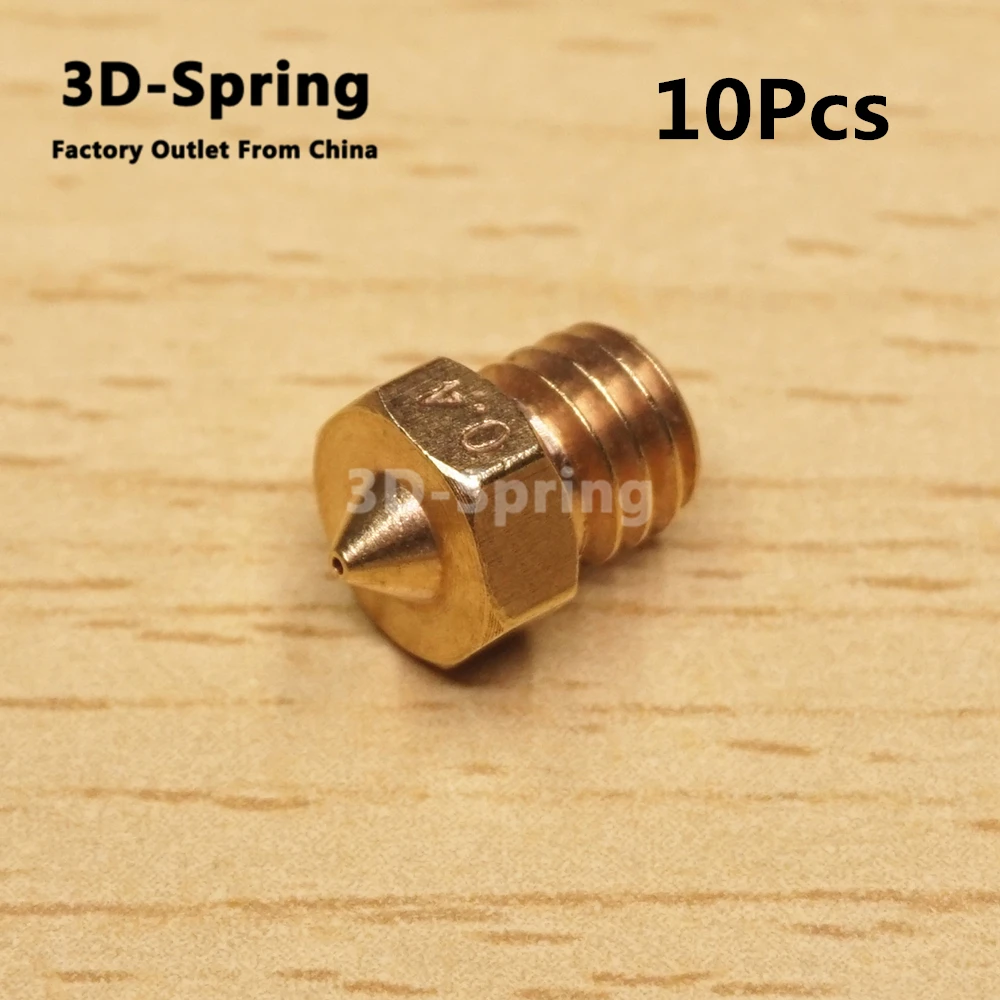 10Pcs Multi Mixed color nozzle Thread M6 Length 5mm Brass copper 0.2 0.