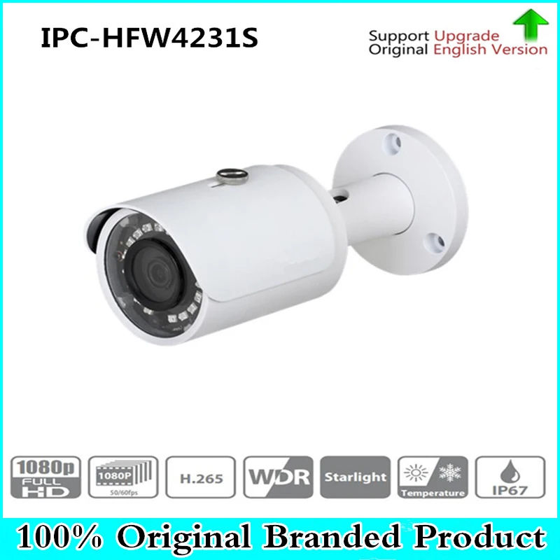 Original DH English Product Security IP Camera 2MP FULL HD WDR IR Mini Bullet Network Camera