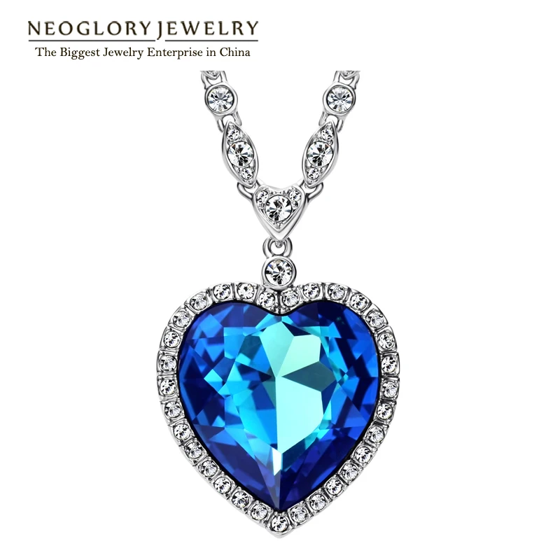 Acheter Neoglory coeur amour Maxi Boho collier ras du cou et pendentifs pour les femmes bijoux de mode ry2020embelli avec des cristaux de Swarovski