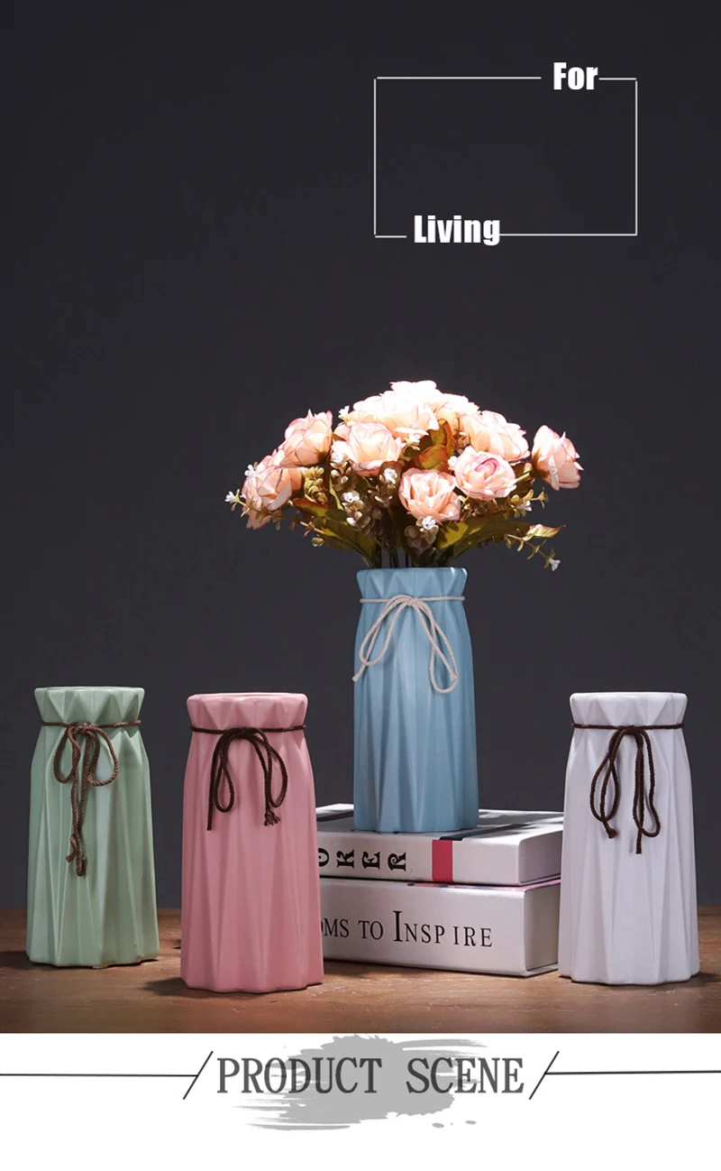 Простая керамическая ваза сухоцветы цветы маленькие вазы Геометрическая креативная ваза для украшения дома