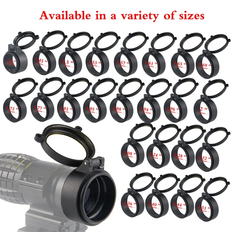 Transparent Rifle Scope Lens Cover Flip Up Quick Spring Protection Cap Objective Lid For Airsoft Gun Caliber 37-0072 30-69MM rifle scope lens cover,rifle scope protector