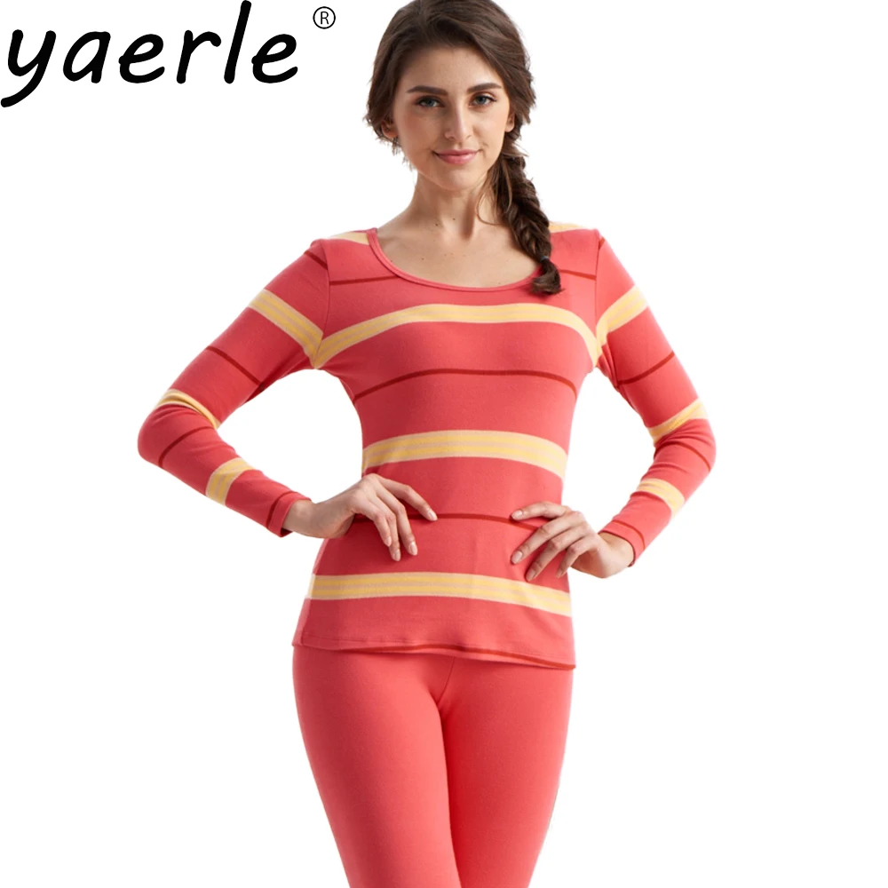 Thermal Underwear Womens 2017 Winter Underwear Thick Cotton Striped