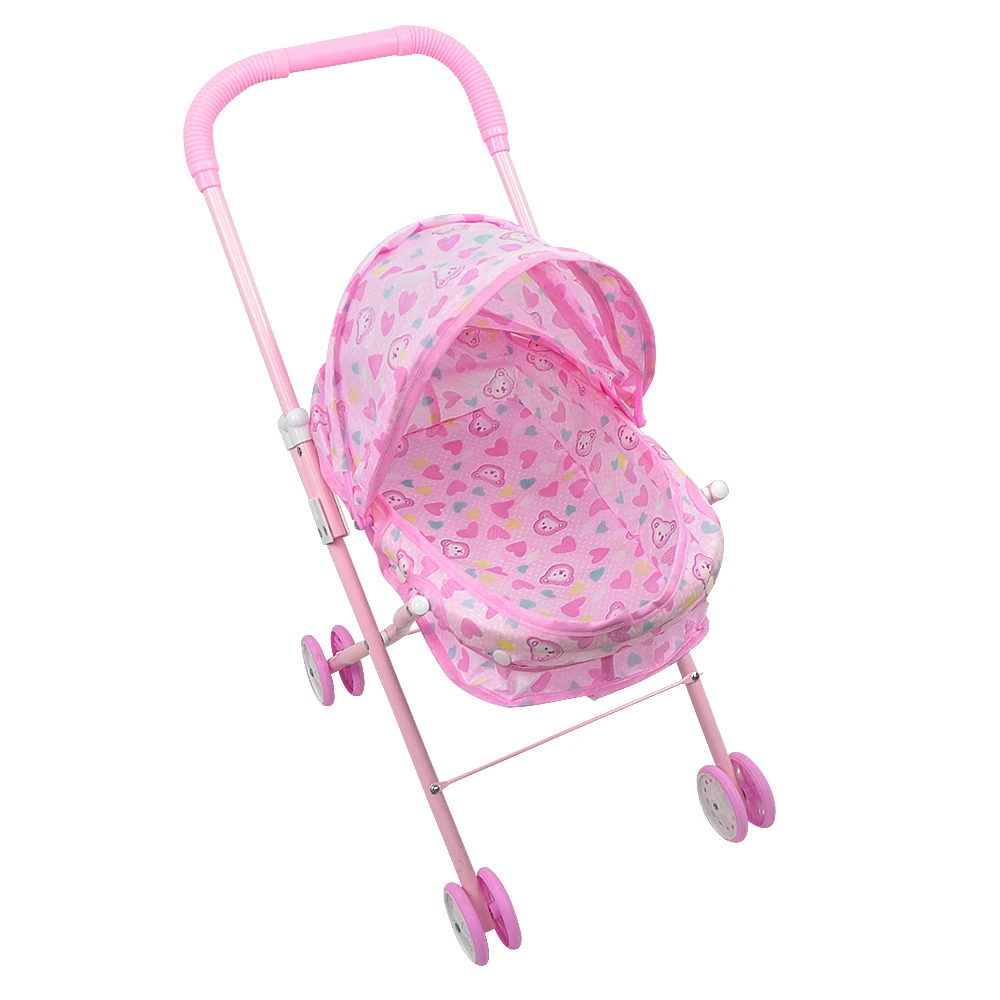 Brinquedos do Jogo do Bebê Carrinho de Criança Carrinho de Rodas Motrizes tipo Dobrável Carrinhos de Brinquedo de Aniversário Presente de Natal Infantil Rosa Carrinho 8 Carrinho De Criança Carrinho Carrinho de Rodas