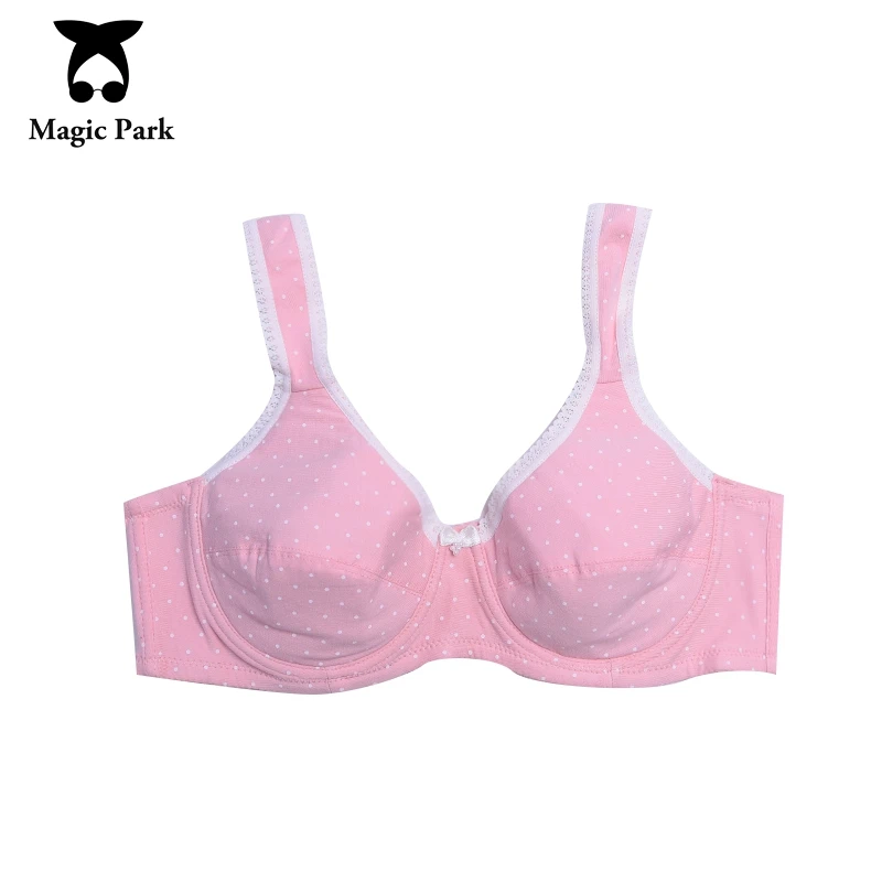 Magic Park New 75/34B 95/42B Thin Cotton Women Bra Underwire Wave Point Soft Widen Straps Comfortable to Wear Bras|bra underwire|women brabra soft |