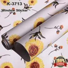 1.22 м x 30 м цветы Оконные плёнки Водонепроницаемый конфиденциальности Матовый двери офиса дома Спальня Ванная комната окна Стекло стикер Плёнки k3713