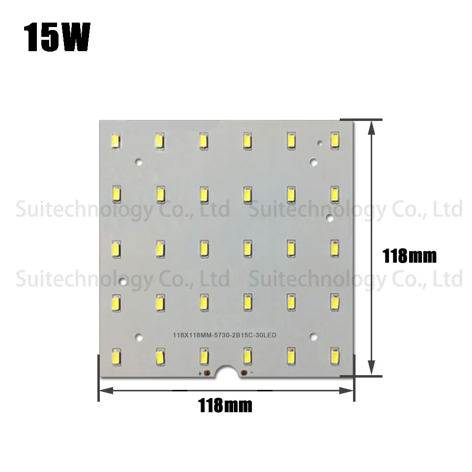 LED 투광 조명원, SMD5730 알루미늄 플레이트 베이스, DIY LED 투광 조명용 전체 전력 15W, 18W, 48 W