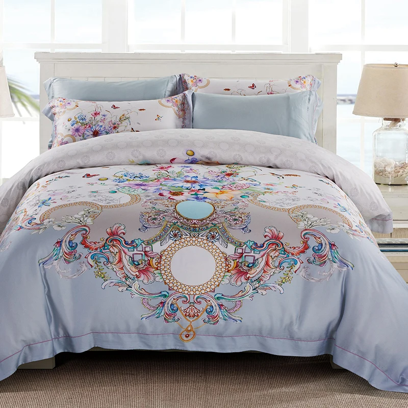 

New Bedding Set Luxury Tencel Silk Ultra soft Bed Sheet or Fitted sheet Queen size King Duvet Cover Bedlinen set Pillow shams