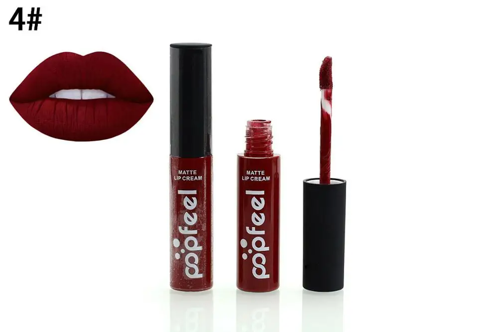 2016-Marca-de-Maquillaje-Impermeable-batom-Tinte-brillo-de-Labios-de-Terciopelo-Rojo-Verdadero-Marr%C3%B3n-Nude (6)