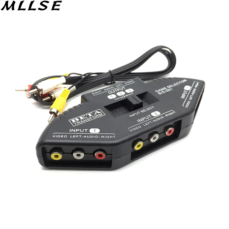 MLLSE черный 3 в 1 AV RCA переключатель разветвитель аудио видео коммутатор конвертер