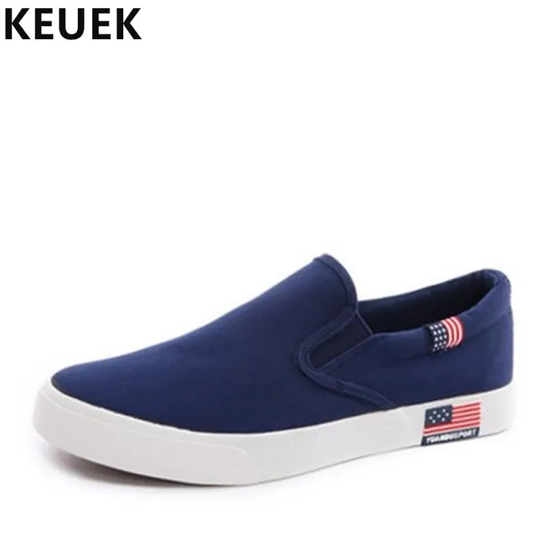 

Spring Summer Fashion Men Flats Slip-On Breathable Casual Canvas shoes Male Sneakers Large size Comfortable Loafers 061