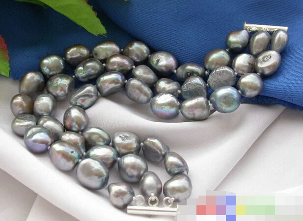 

Hot sell ->@@ > 01295 3ROW GRAY BAROQUE FRESHWATER PEARL BRACELET -Top quality free shipping