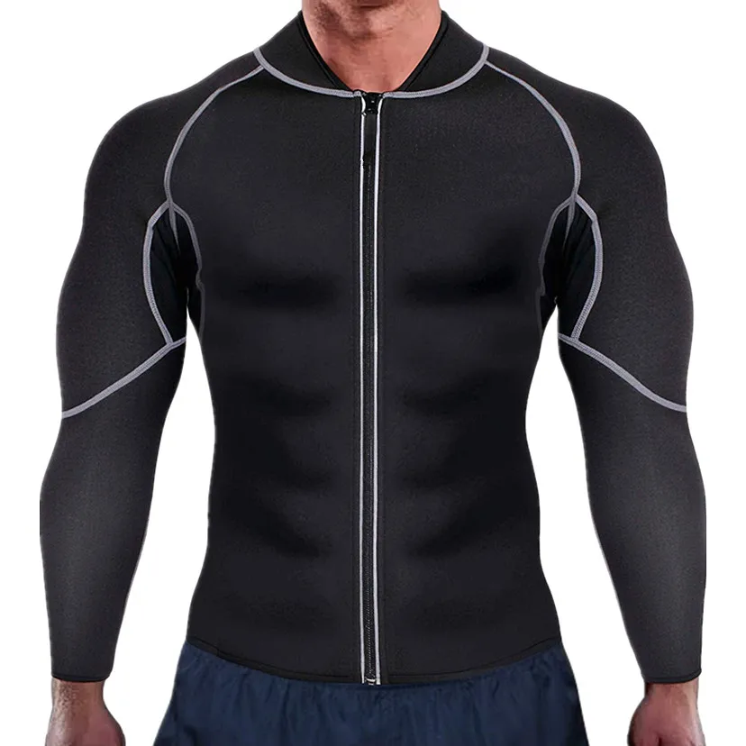 Men Neoprene Long Tops Underwear Men's Waist Trainer Undershirt Sweat Sauna Shirts Male Bodyshaper Fitness Fitness Singlets
