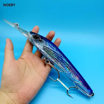 

NOEBY NEW 9485 4pcs/Lot Deep Sea Trolling Fishing Bait 90g/180mm 8colors Floating 5-6.5m Minnow Hard Lure Fishing Tackle