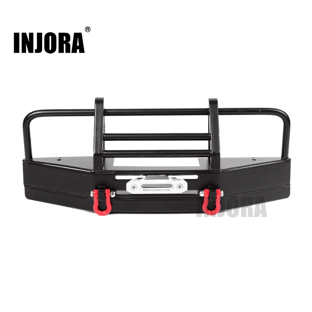 

INJORA Metal Front Bumper with Tow Hook for 1/10 RC Crawler RC4WD D90 D110