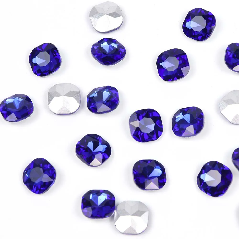 10 шт. кристаллы для ногтей Стразы AB драгоценные камни амулеты квадратный алмазный камень украшение Блеск маникюрные аксессуары инструменты BE823 - Цвет: Sapphire